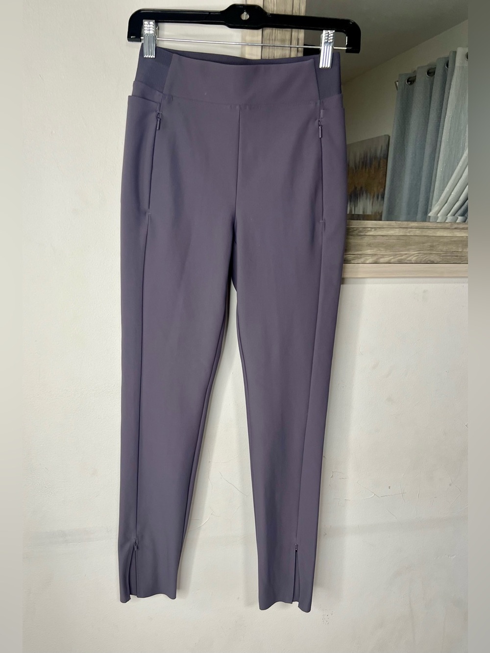 Athleta Slim Straight Trousers in Dusty Plum